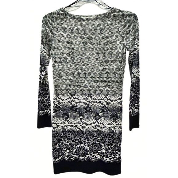 MICHAEL Michael Kors Snakeskin Lace Print Black/White Polyester/Spandex Dress XS - Picture 2 of 9